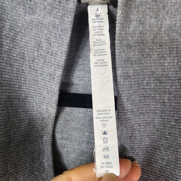 Lululemon Belle Wrap Gray Snap Jacket 4 Cotton Blend Stretch French Terry Active - Picture 3 of 10